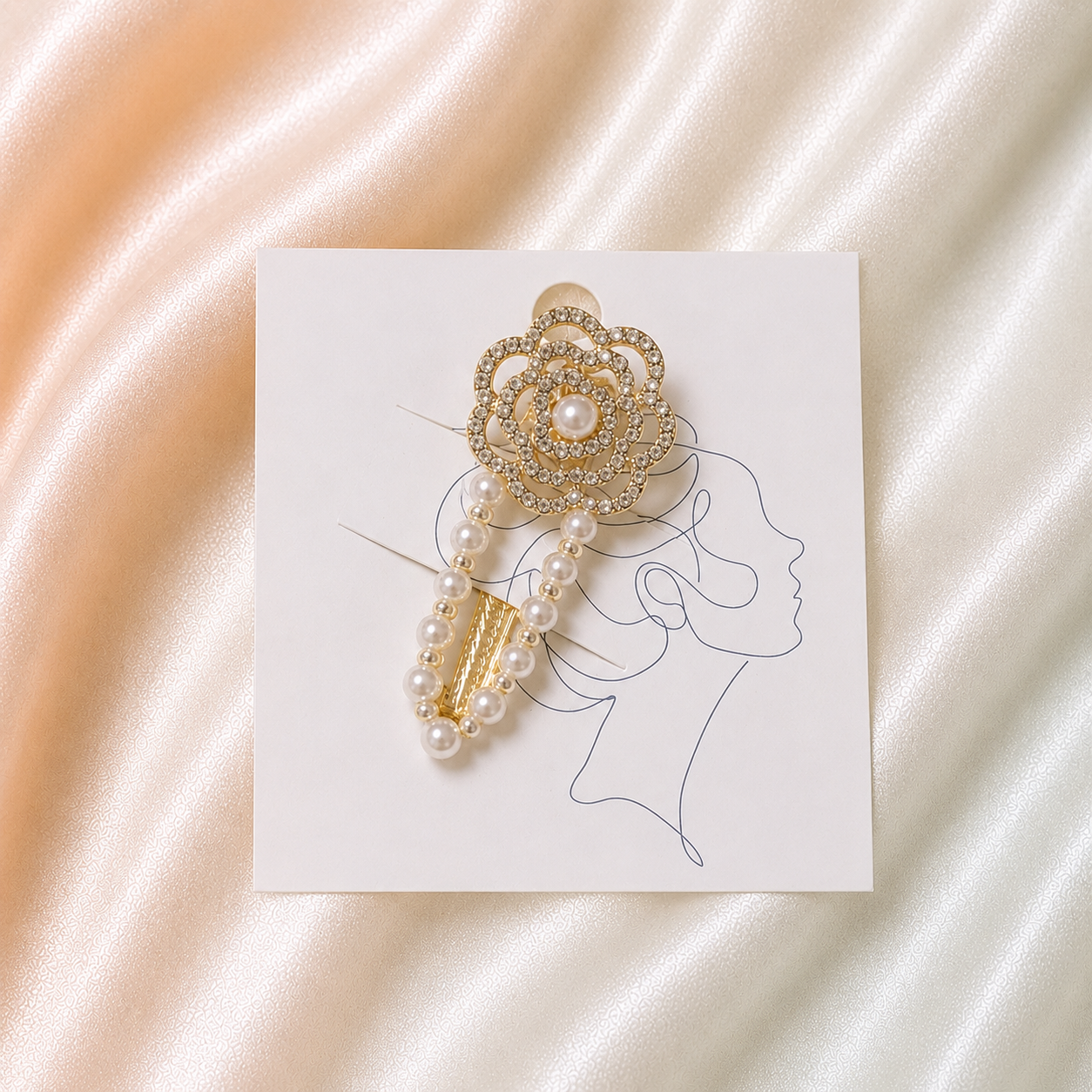 Pearl and Crystal Floral Hair Clips