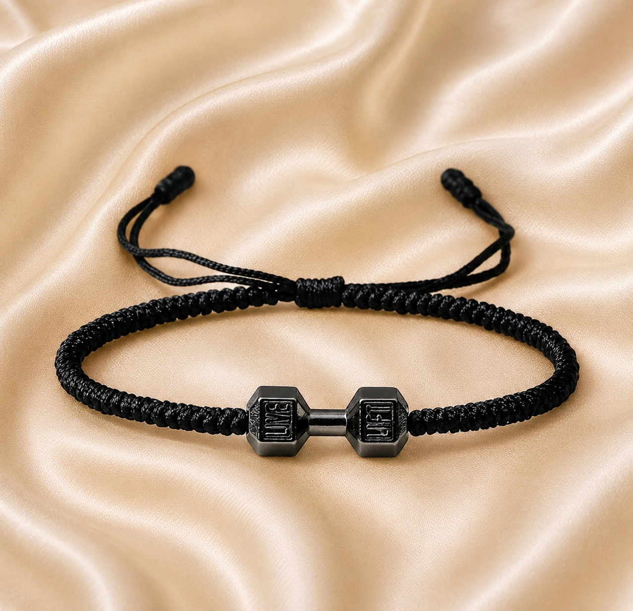 Black Dumbbell Adjustable Rakhri Bracelets