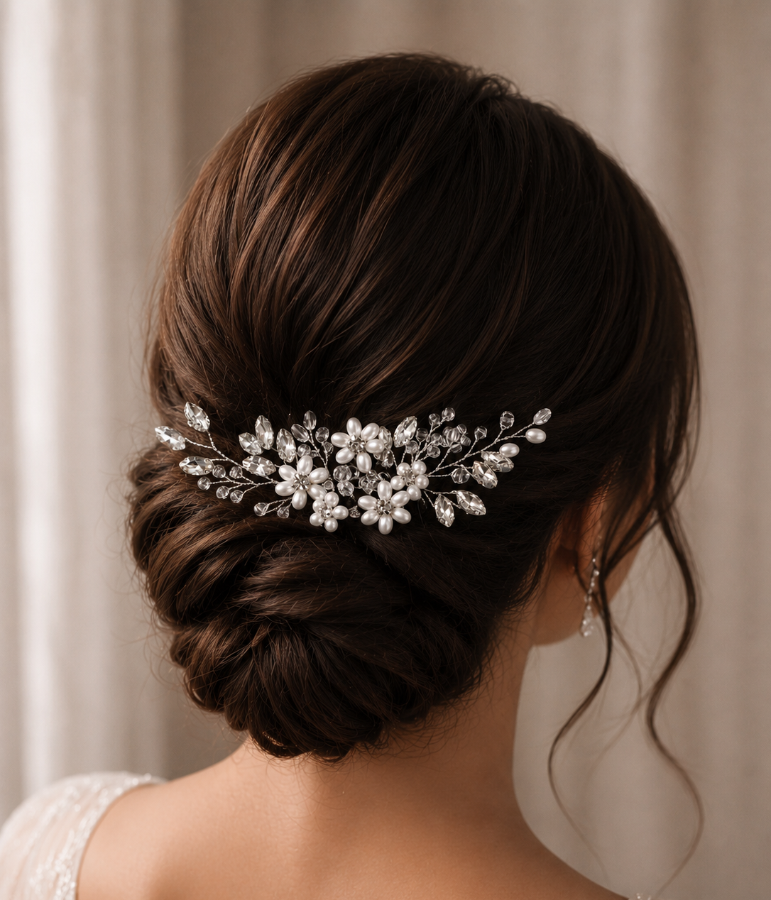 Crystal and Pearl hair comb
