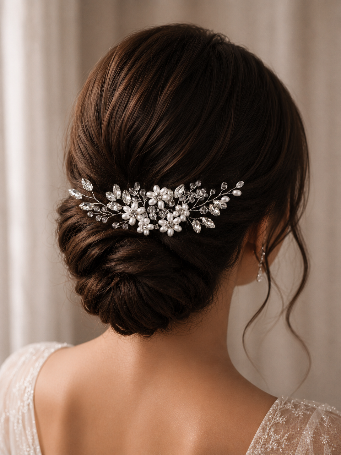 Crystal and Pearl hair comb