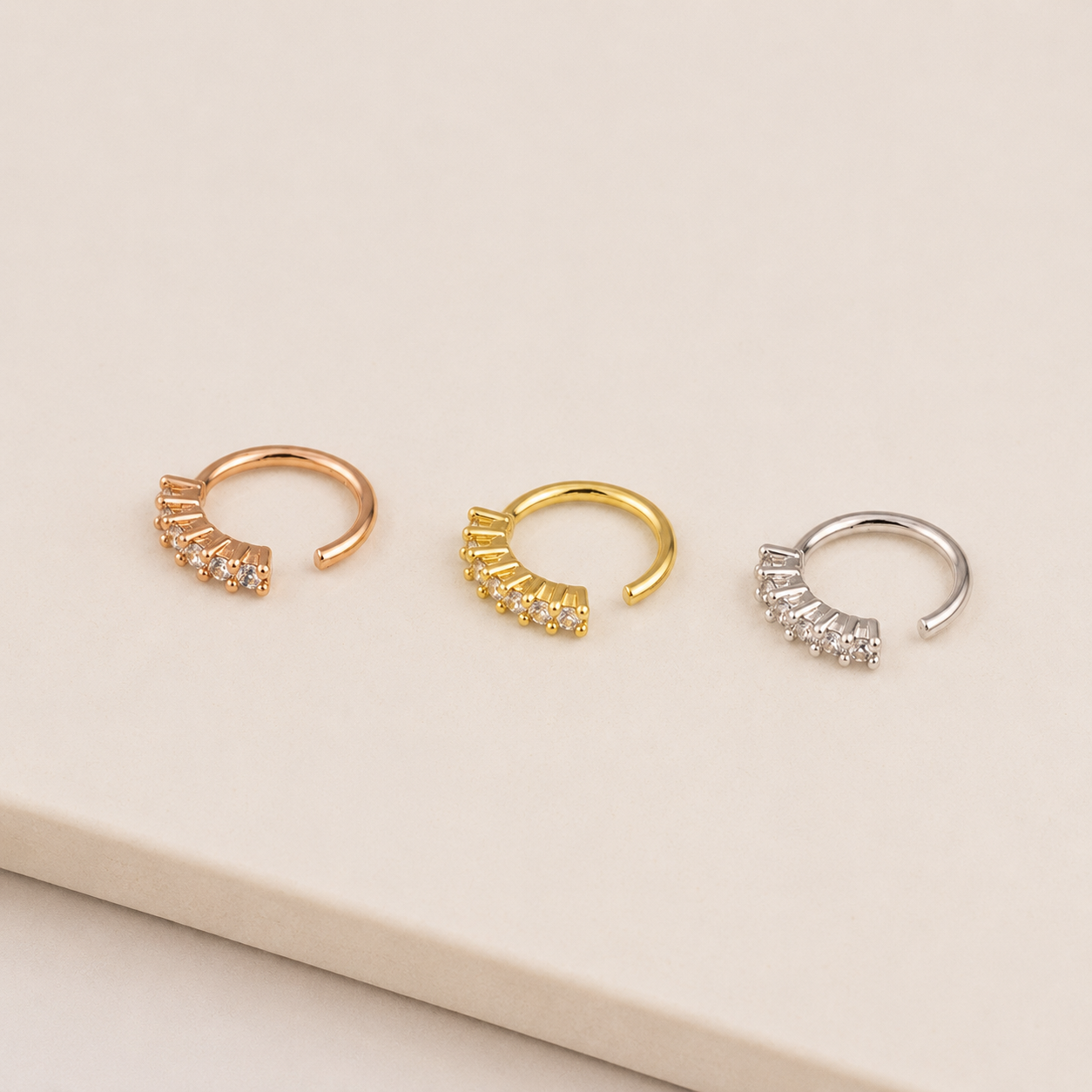 6 Stone Nose Rings