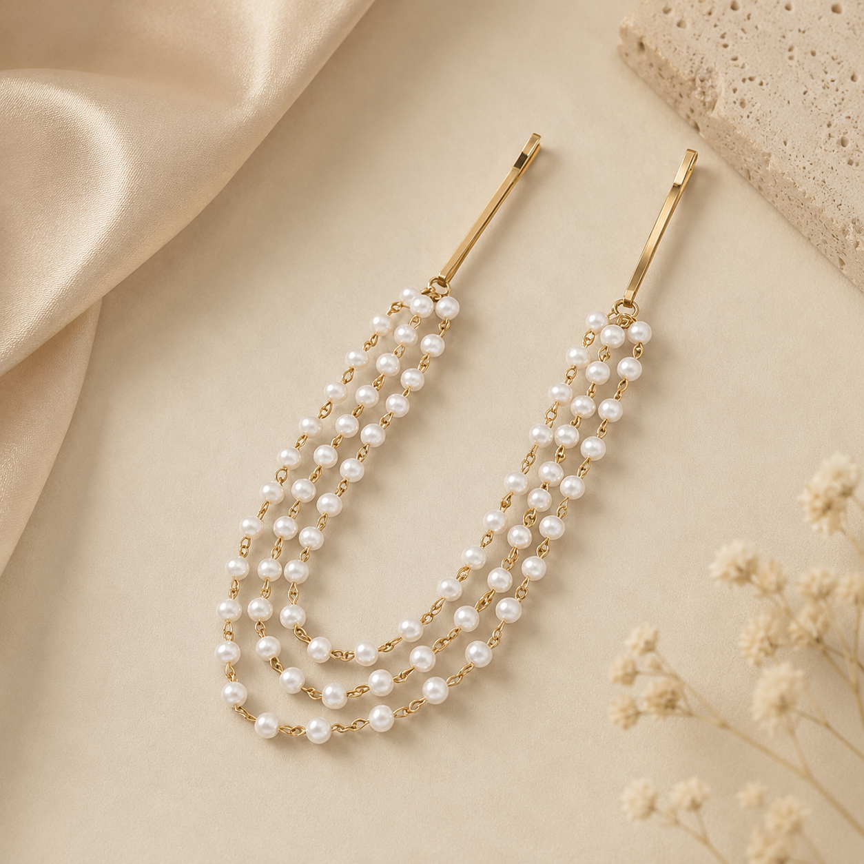 Triple Layer Pearl Hair Accessory