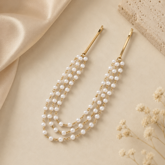 Triple Layer Pearl Hair Accessory