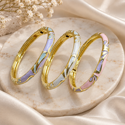 Pastel Enamel Gold Bangle