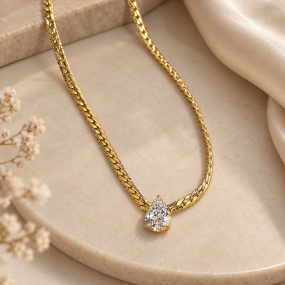 Luxe Teardrop Crystal Necklace