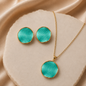 Round Pendant Earring Set