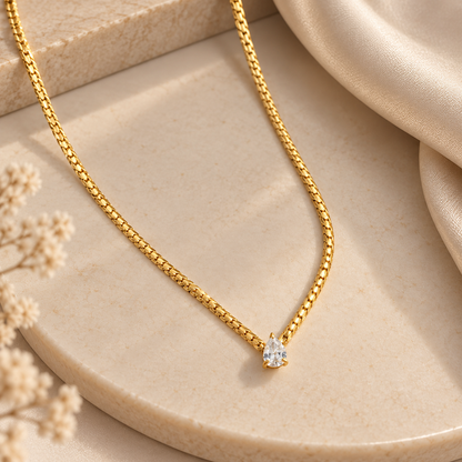 Luxe Teardrop Crystal Necklace