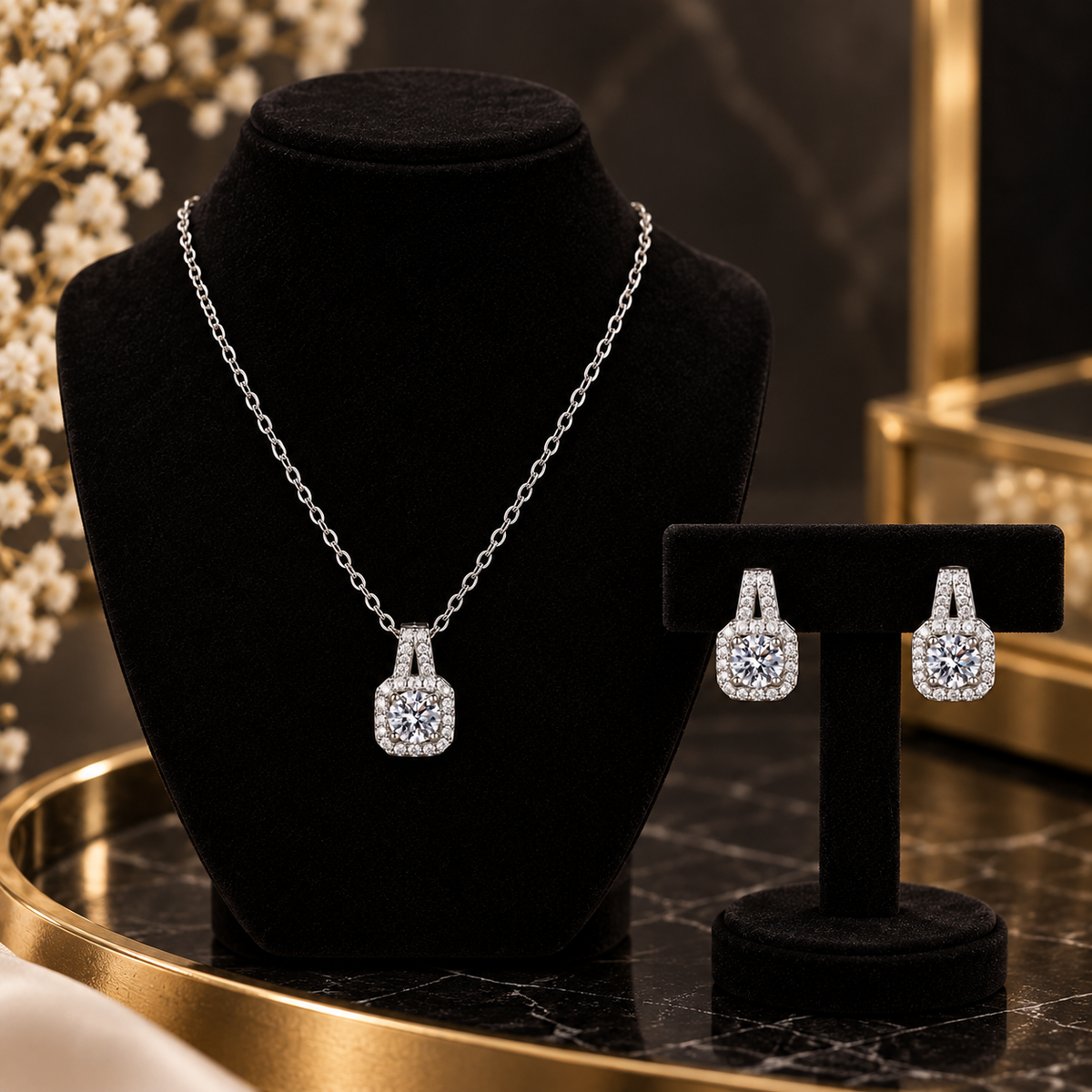 Luxe Crystal Necklace & Earring Set