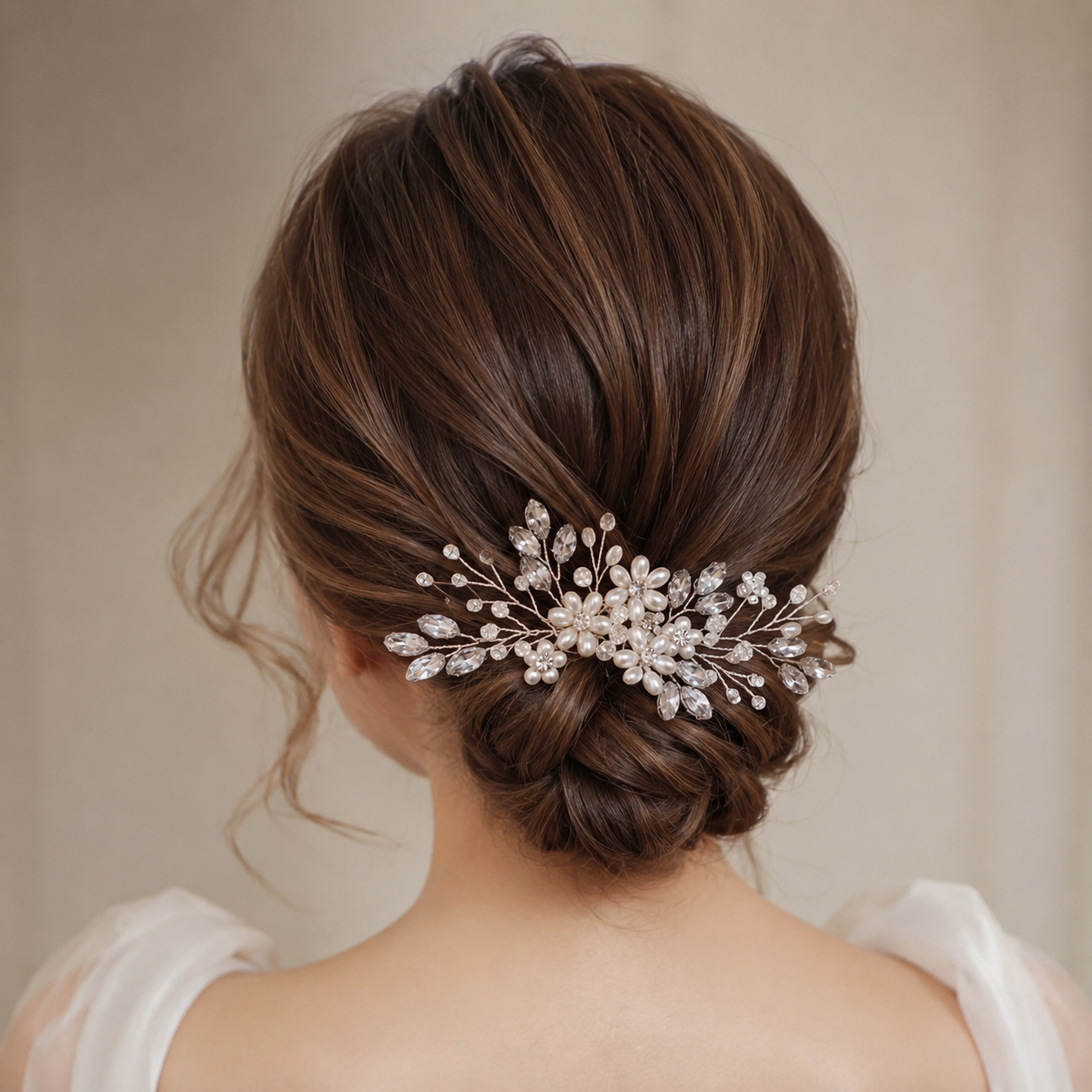 Crystal and Pearl hair comb