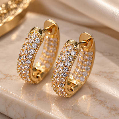 Sparkling Pavé Crystal Huggie Earrings
