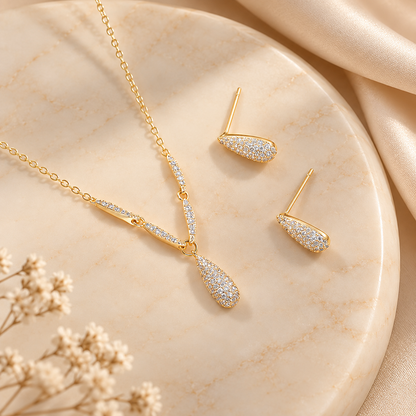 Fine Crystal Teardrop Set