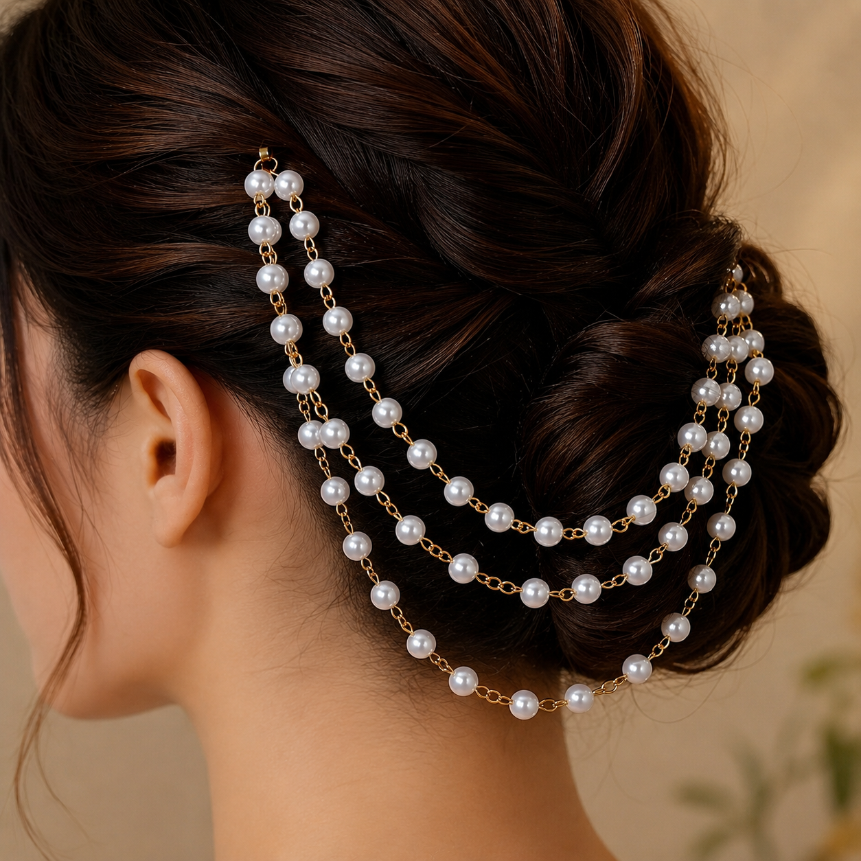 Triple Layer Pearl Hair Accessory