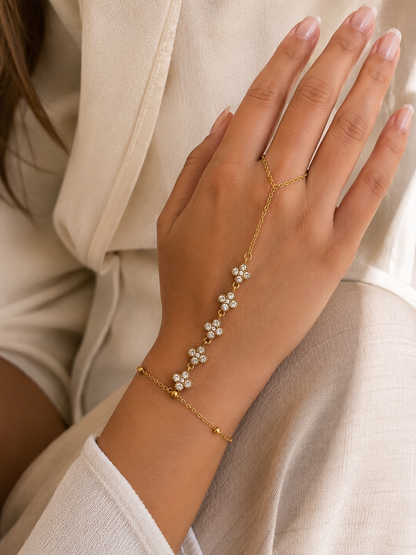 Floral Stone Hand Chain