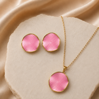 Round Pendant Earring Set