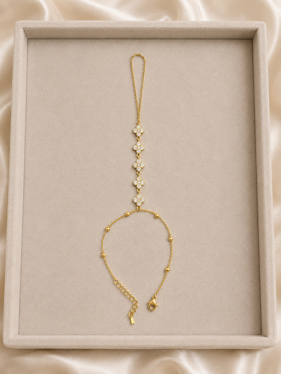 Floral Stone Hand Chain