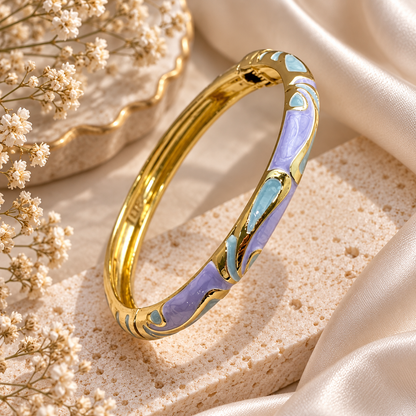 Pastel Enamel Gold Bangle