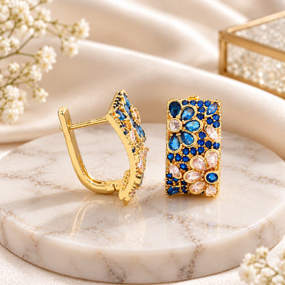 Blue Blossom Statement Earrings