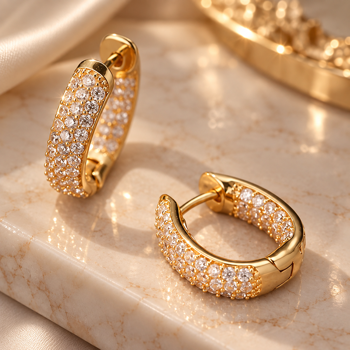 Sparkling Pavé Crystal Huggie Earrings