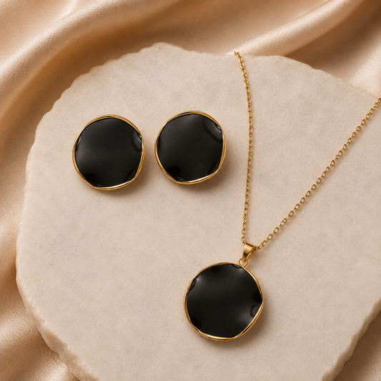 Round Pendant Earring Set