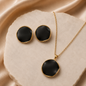 Round Pendant Earring Set