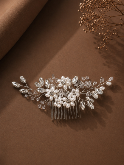 Crystal and Pearl hair comb