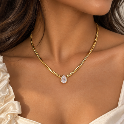 Luxe Teardrop Crystal Necklace
