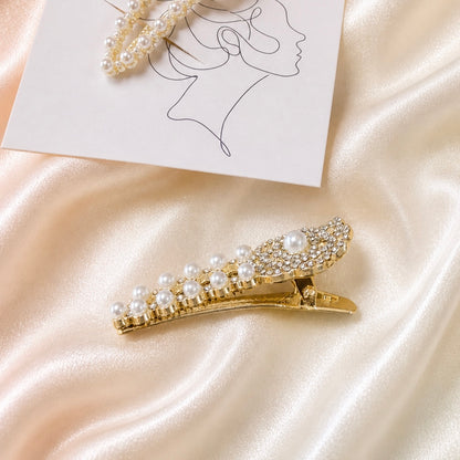 Pearl and Crystal Floral Hair Clips