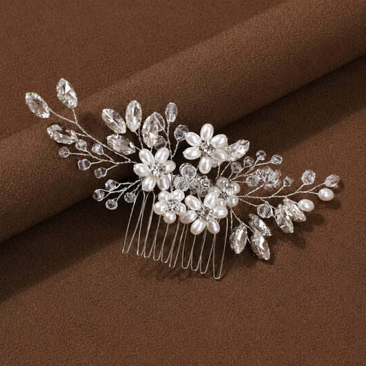 Crystal and Pearl hair comb