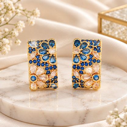 Blue Blossom Statement Earrings