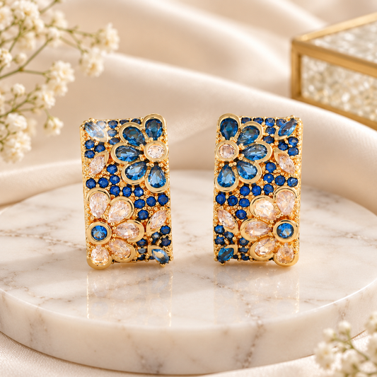 Blue Blossom Statement Earrings