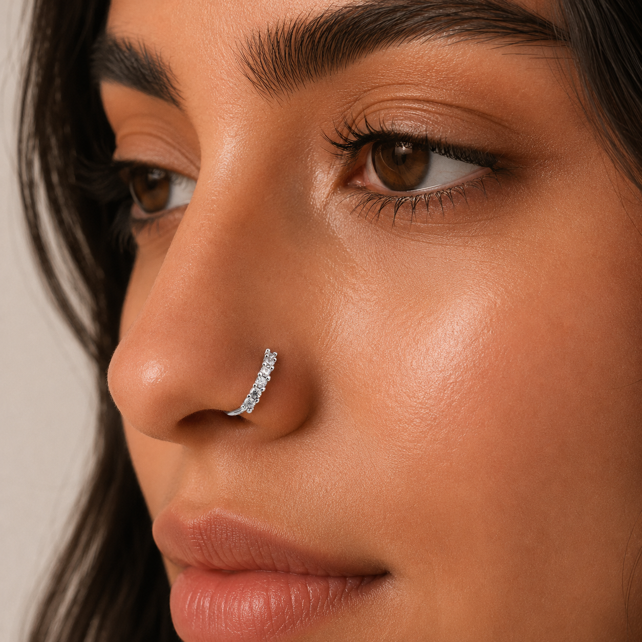 6 Stone Nose Rings