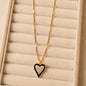 Gold and Black Heart Pendant Necklace