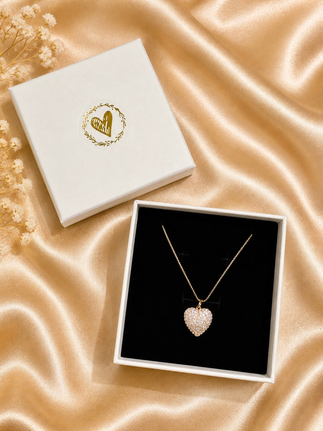 Crystal Heart Pendant Nackace